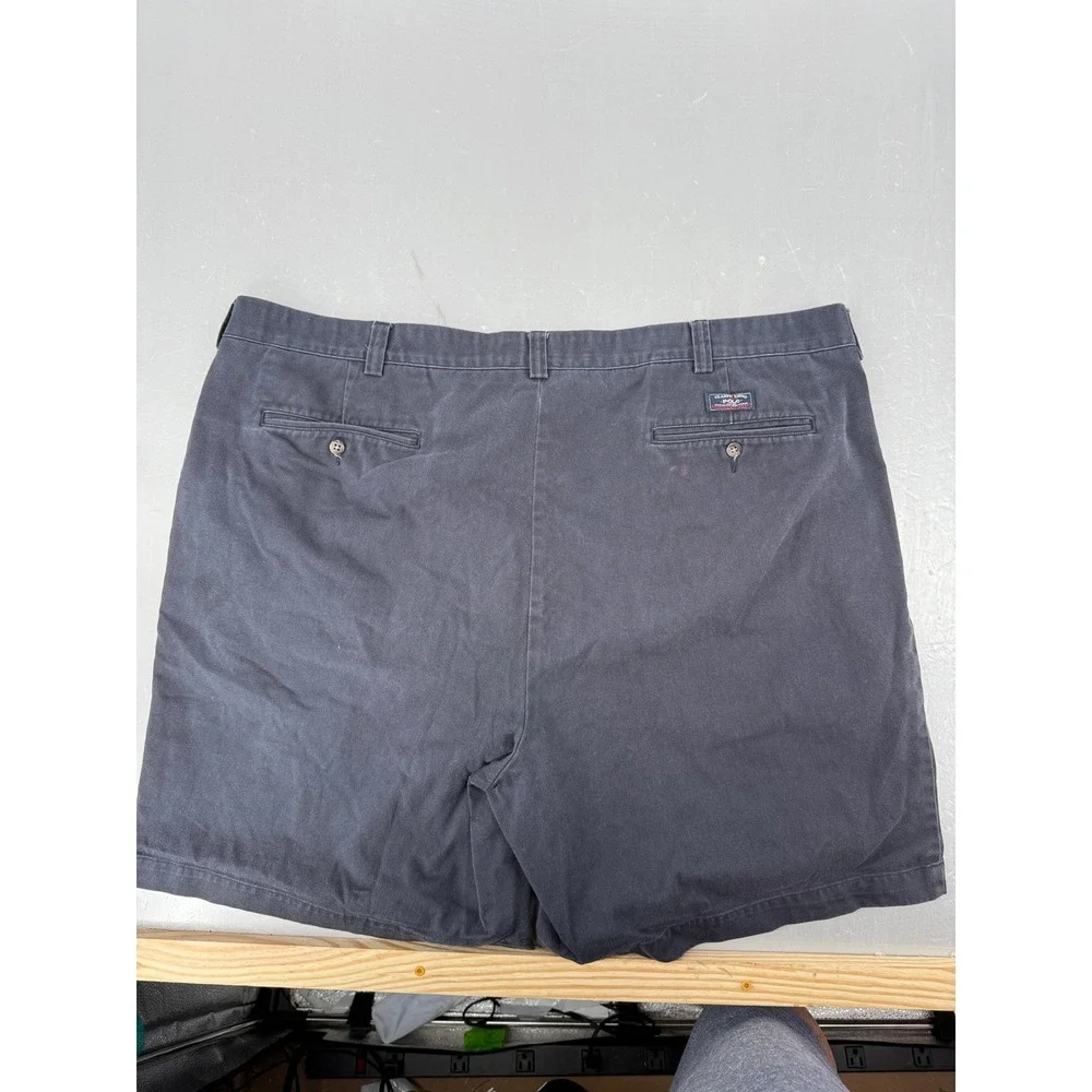 Polo Ralph Lauren Tyler Short Mens 46 Navy Blue Pleated Cotton Classic Chino